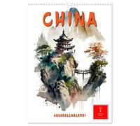 China - Aquarellmalerei (Wandkalender 2026 DIN A3 hoch), CALVENDO Monatskalender: Chinesische Malerei - die Eigenart chinesischer Kunst und Kultur