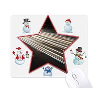 China City Car Night Christmas Snowman Family Star Mouse Pad