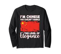 China Flag Proud Elegant Chinese Boyfriend Girlfriend Manche Longue
