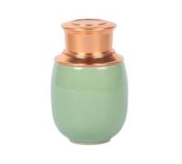 China Longquan Celadon - Bouteille de pilule portable scellée à couvercle haut - Bocal scellé multifonction pour thé, café en poudre, fruits secs, bonbons, pilules vitaminées (vert émeraude)