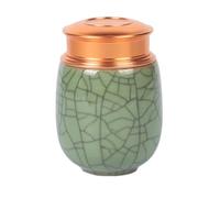 China Longquan Celadon Bouteille portable scellée avec couvercle rond pour thé, café en poudre, fruits secs, bonbons, pilules vitaminées (vert émeraude)