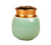 China Longquan Celadon Mini bouteille de rangement ronde scellée portable et étanche pour thé, café en poudre, fruits secs, bonbons, pilules vitaminées (vert émeraude)