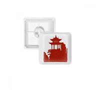 China Pavilion Mountain Silhouette Illustration PBT Clavier Mécanique Blanc OEM Sans Marquage R4 multicolore