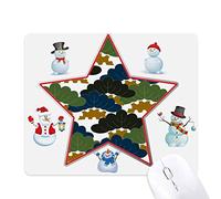 China Pine Tree Traditional Abstract Pattern Christmas Snowman Family Star Mouse Pad