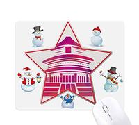 China Red Temple of Heaven Patriotism Christmas Snowman Family Star Mouse Pad