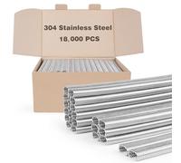 China-top Lot de 18 000 agrafes en acier inoxydable 304SS pour cage métallique, clôture et fixation Argenté Calibre 16