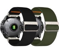 chinbersky 26mm Nylon Bracelet pour Garmin Feinx 6x/5x/7x Bracelet,Tissu Réglable élastique Bracelet pour Garmin Fenix 5X Plus, Fenix 6X Pro,Fenix3,Fenix3 HR, Descent MK1/Mk2/Mk2S,Enduro/Enduro 2