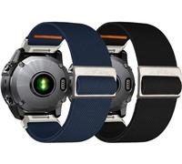 chinbersky 26mm Nylon Bracelet pour Garmin Feinx 6x/5x/7x Bracelet,Tissu Réglable élastique Bracelet pour Garmin Fenix 5X Plus, Fenix 6X Pro,Fenix3,Fenix3 HR, Descent MK1/Mk2/Mk2S,Enduro/Enduro 2