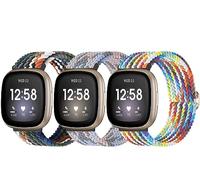 chinbersky 3-Piece Bracelet, Compatible avec Fitbit Versa 3/Fitbit Versa 4/Fitbit Sense/Fitbit Sense2 Bracelet en nylon, Soft Adjustable Replacement Sports Bracelet for Men and Women (en anglais)