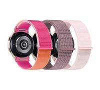 chinbersky 3 Pièce Nylon Bracelet Compatible avec Samsung Galaxy Watch 7/6/5/4/FE Bracelet 40mm 44mm/Galaxy Watch 5 Pro Bracelet/Galaxy Watch 6 4 Classic Bracelet, Un clic Tissu Sport Loop Bracelet