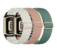 chinbersky élastique Bracelet Compatible avec Bracelet Fitbit Charge 6/Bracelet Fitbit Charge 5, Tissu Nylon Réglable Extensible Respirant Sport Band pour Fitbit Charge 6/Charge 5 Femmes Hommes