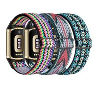chinbersky élastique Bracelet Compatible avec Bracelet Fitbit Charge 6/Bracelet Fitbit Charge 5, Tissu Nylon Réglable Extensible Respirant Sport Band pour Fitbit Charge 6/Charge 5 Femmes Hommes