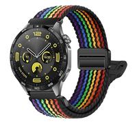 Chinbersky Tressé Bracelet pour Huawei Watch GT5/GT3/GT 4/GT3 Pro/GT5Pro 46mm/GT2/GT46mm/GT2Pro/GT2e/GT Runner/Huawei Watch3/3Pro/Watch4/4 Pro/Galaxy Watch 46mm/3 45 mm, Magnétique 22mm Nylon Bracelet