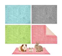 Chinchilla Cage Liner - 4 pièces Soft Absorbent Reusable Bedding, Small Animal Habitat Liner for Bunny | Indoor Cage Liners for Chinchilla Ferret Hérisson | Confortable Playpen and Hutch Bedding for