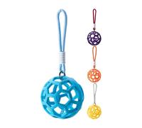 Chinchilla Fay Feeder, Hay Feeder Ball,Boule d'alimentation du Foin d'4 pièces - Accessoires en Cage avec lanière, Distributeur de mangeurs d'aux Petits Animaux pour Hamsters, gerbilles, Chinchillas