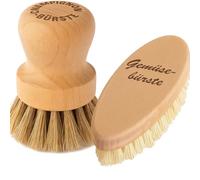 Chinchilla® Gemüse-Duo - Set de brosses à légumes & Champignons en Bois | Poils naturels efficaces en Fibre d'agave pour Le Nettoyage des légumes & Champignons | Durable & Made in Germany