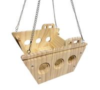 Chinchilla Hammock Toy - Wooden Climbing Enrichment, Swing House with Safe Design, Small Pet Accessory, Indoor Playground Tool, Chinchilla Hammock for Sugar Glider Ferret Syrian Bird Indoor Outdoor