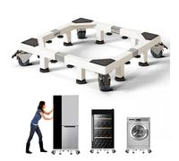 Chinchilla Support de réfrigérateur mobile robuste tout en acier inoxydable Support de machine à laver avec roulettes Chariot de meuble réglable