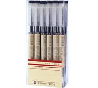 Chinco 0.35 mm Stylo à Encre Gel Noir Stylo à Bille Extra-Fin pour la Fournitures de Bureau d'École (12 Pièces)