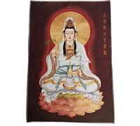 Chine Bouddhisme Tissu Soie Avalokiteshvara Guangyin Kwan-Yin Thangka Murale tenture Murale pour la décoration intérieure Tapisserie