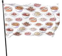 Chine Chinois Alimentaire Nouilles Bol À Oeufs Porc Bun Sur Le Thème Unique Imprimé Welcome Party Drapeau Maison Jardin Cour Extérieur Décoratif 3 X 5 Pieds Grand Drapeau