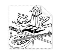 Chine Chinois Parapluie Épée Dragon Chinois Traditionnel de Luth Culture Ligne Dessin Lunettes Chiffon Chiffon de Nettoyage Nettoyant pour écran de téléphone 5 pcs