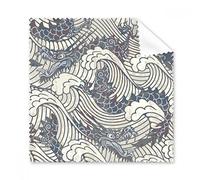 Chine Dragon Bleu Wave Line Peinture Répétez Traditionnel Chinois Lunettes Chiffon Chiffon de Nettoyage Cadeau Nettoyant pour Écran de Téléphone 5 Pcs