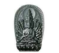 Chine Naturel Hetian Vert Jade Néphrite Sculpté Kwan Yin Déesse Pendentif Amulette (Mercy Kwan Yin Goddess 2#)