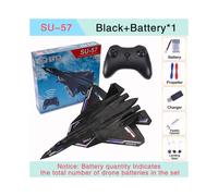 (Chine-SU57 Noir) Avion en mousse RC SU57 Avion 2.4G Planeur radiocommandé Avion de chasse télécommandé