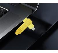 Chinese Antique Bronze Fish Intestines Sword U Disk Panda Shaped Metal USB Flash Drive (USB-C Dragon Otg 64GB)