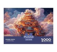 Chinese Architecture Cascading Waterfalls 1000 Piece Papier Premium Puzzle Magical Floating Pagoda Méditatif Jigsaw Jouet Éducatif pour Enfants 52x38cm/1000pcs