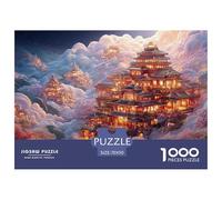 Chinese Architecture Cascading Waterfalls 1000 Pièces Puzzles Magical Floating Pagoda Images Vibrantes Puzzle pour Adultes Jouets De Défi Familial 70x50cm/1000pcs