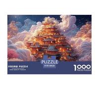 Chinese Architecture Cascading Waterfalls 1000 Pièces Puzzles Magical Floating Pagoda Soulage Le Stress Puzzle pour Adultes Jeu De Défi Difficile 38x26cm/1000pcs