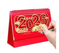 Chinese Calendar 2026, New Year Monthly Planner, 10.04x7.28x3.15 Inches Years of The Horse Desktop Calendars, Home Office Study Living Room Bedroom Table Shelf, Spring Festival for Family Organizer