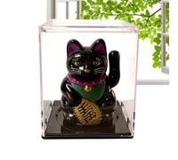 Chinese Cat Waving Arm | Solar Powered Waving Automatic Decor - Solar Powered Fortune Cat - for Desk Car Home Office Product Size: about Shop Birthday Wedding Chinese New Year Housewarming Living Room
