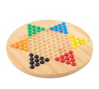 Chinese Checkers Board Game - Hexagonal Wood Checkers Plate, Glass Beads Chiinese Wood Hexagonal Checkerrs Plate | Chinese Checkerrs Board Game for Adults Friends Family Kids Age 3+