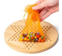 Chinese Checkers Game Set - Glass Beads Chinese Wood Hexagonal Plate for