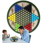 Chinese Checkers, Wooden Board with Pegs Strategy Game, Multi-Player Family Night Activity for Backyard BBQ, Campfire, Beach Picnic, and Outdoor Entertainment, 0.59 inches