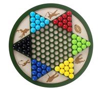 Chinese Checkers, Wooden Game Board with Pegs, Family Night Strategy Activity for Backyard BBQ Beach Picnic Campfire Outdoor Multiplayer Entertainment, Natural Wood, 265g