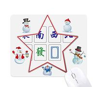Chinese Culture Mahjong Game Christmas Snowman Family Star Mouse Pad