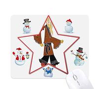 Chinese Culture Shadow Play Pattern Christmas Snowman Family Star Mouse Pad