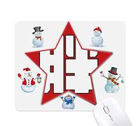 Chinese Fat China Character Christmas Snowman Family Star Mouse Pad