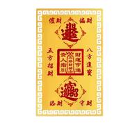 Chinese God of Wealth Card, Copper Alloy Golden Figurine, Golden Decoration with Detail, Portable Decor for Men Women, Home Ornament, Chinese Wealth Statue for Family Friends Dad Mom Grandpa