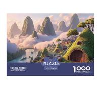 Chinese Ink Painting 1000 Pièces Carton Premium Lot de Puzzles Alpine Hobbit-Style Cottage Stimulant Et Éducatif Jeu Familial Puzzles As Birthday Gifts 70x50cm/1000pcs