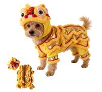Chinese Lion Dance Dog Costume,New Year Dog Lion Dance Coat,Spring Festival Winter Pet Warm Clothes for Small Dogs Cats