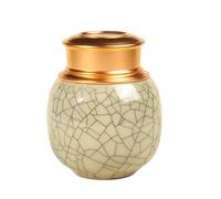 Chinese Longquan Celadon Mini bouteille de stockage ronde scellée et portable - Bocal scellé multifonction pour thé, café en poudre, fruits secs, bonbons, pilules vitaminées (jaune clair)