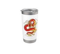 Chinese Lunar New Year Red Dragon Lover 2 Gobelet isotherme en acier inoxydable double paroi