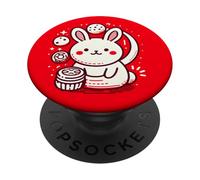 Chinese Mid Autumn Moon Rabbit MoonCake Festival Zhongqiu PopSockets PopGrip Adhésif