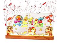 Chinese New Year 2026, Lunar New Year Decorations, USB Powered Acrylic With LED Lights, Years Of The Horse Party Decorations For Home Living Room Office School Apartment Dorm Spring