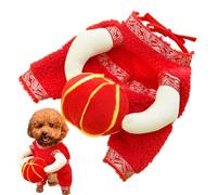 Chinese New Year Costume, Lunar New Year Dog Clothes, Pet Cosplay Costume, New Year Pet Dress Up, Lunar New Year Dog Clothes Chinese New Year Pet Costume for Dogs with Winter Coat
